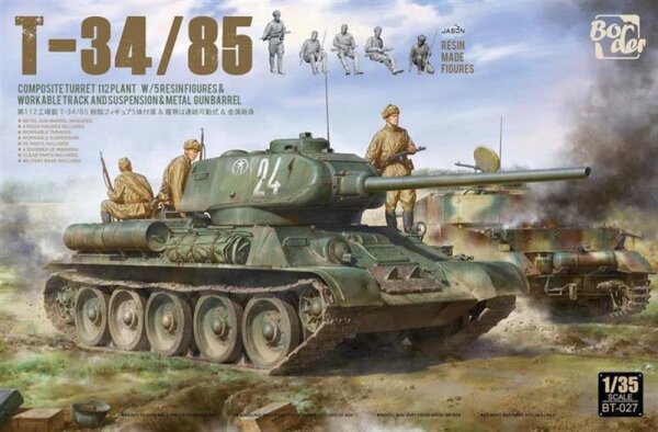 T-34/85, Composite Turret, 112 Plant w/5 Resin Figures