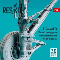 F-14 (A,B,D) Tomcat metal pin strengthened landing gears with weighted wheels set for Tamiya