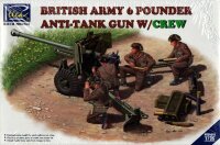 British Army 6 Pounder Infantry Anti-tank Gun with Crew