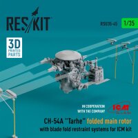 1/35 Sikorsky CH-54A Tarhe folded main rotor with blade fold restraint systems for ICM kits (3D-Printed)