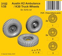 1/35 Austin K2 Ambulance / K30 Truck Wheels