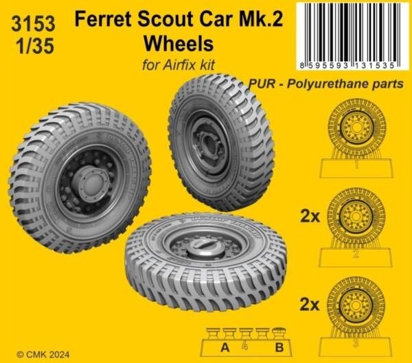 1 35 Ferret Scout Car Mk.2 Wheels for Airfix kit