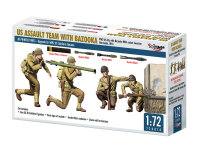 1/72 US Assault Team with Bazooka. WW2 US GIs with...