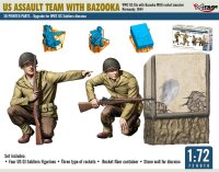 1/72 US Assault Team with Bazooka. WW2 US GIs with Bazooka M1A1 Rocket Launcher Normandy, 1944