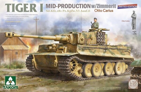 Tiger I Mid-Production w/Zimmerit Sd.Kfz.181 Pz.Kpfw.VI Ausf.E Sd.Kfz.181 Pz.Kpfw.VI Ausf.E "Otto Carius"