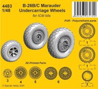 1/48 Martin B-26B/C Marauder Undercarriage Wheels for ICM