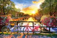 Picturesque Amsterdam with Bicycles - Puzzle 1000 Teile