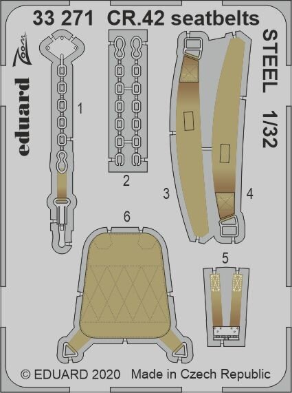 1/32 Fiat CR.42 Seatbelts STEEL for ICM