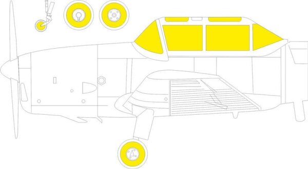 1/48 de Havilland Chipmunk T.10 wheels and TFace canopy frame paint mask (Airfix)