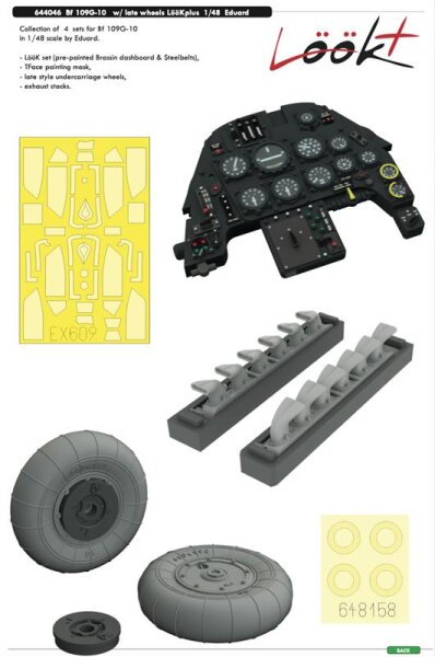 1/48 Messerschmitt Bf-109G-10 with late wheels LööK-Plus Set