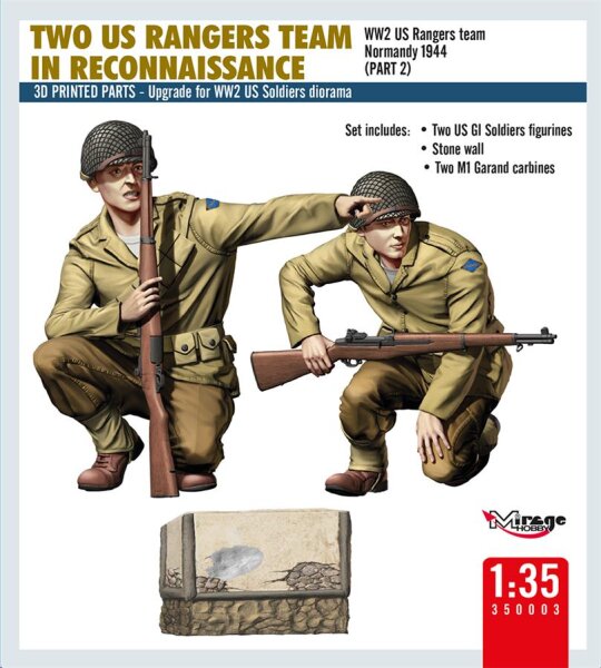 1/35 Two US Rangers Team in Reconnaissance - WW2 US Rangers Team Normandy 1944 (Part 2)