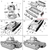 1/72 French Renault R40 Tank with 37mm SA18 Gun