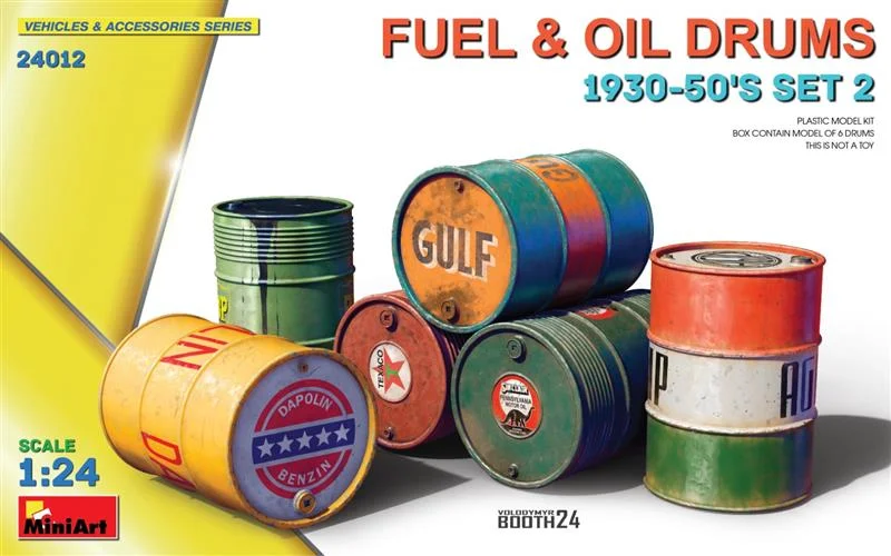 1/24 Fuel & Oil Drums 1930-50´s Set 2