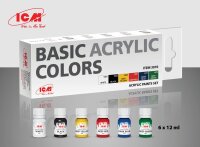 Basic Acrylic Colors - Acrylic Paint Set 6x 12 ml