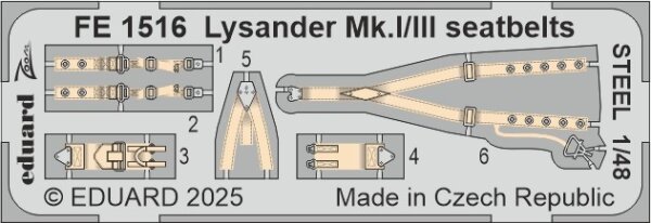 1/48 Lysander Mk.I/Mk.IIISeatbelts STEEL for Airfix