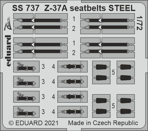 1/72  Z-37A Seatbelts STEEL for EDUARD