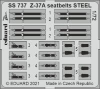 1/72  Z-37A Seatbelts STEEL for EDUARD