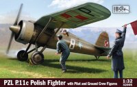 1/32 PZL P.11c Polish Fighter with Pilot and Ground Crew...