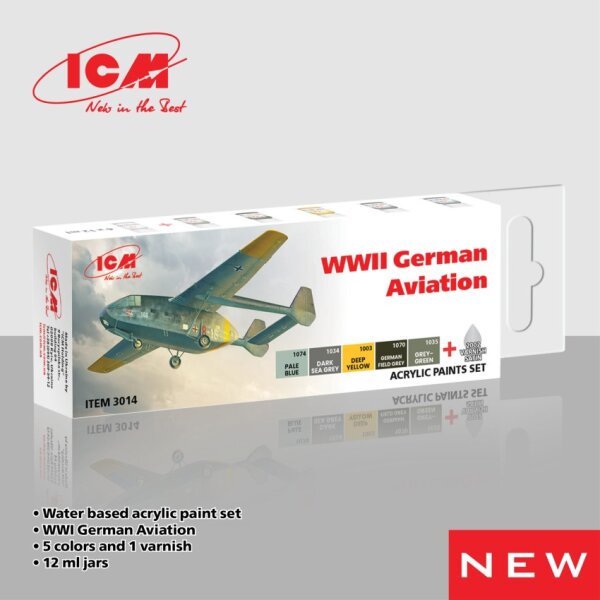 WWII German Aviation - Acrylic Paint Set 6x 12 ml