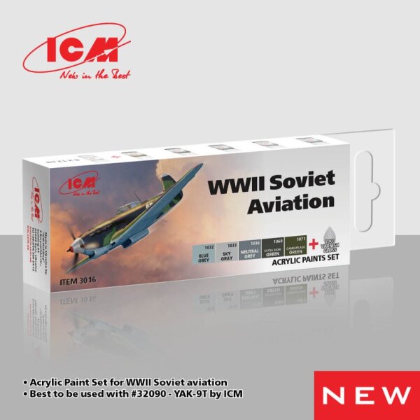 WWII Soviet Aviation - Acrylic Paint Set 6x 12 ml
