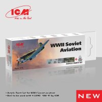 WWII Soviet Aviation - Acrylic Paint Set 6x 12 ml