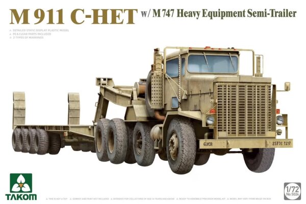 1/72 M911 C-HET With M747 Heavy Equipment Semi-Trailer 1:72
