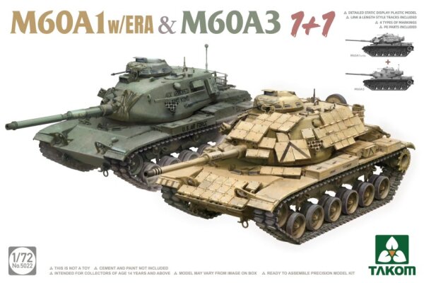 1/72 M60A1 w/ERA & M60A3 (1+1)