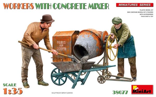 1/35 Workers with Concrete Mixer
