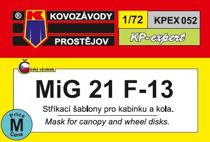 1/72 MiG-21F-13 Mask for Canopy and Wheels for Kovozavody