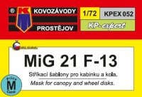 1/72 MiG-21F-13 Mask for Canopy and Wheels for Kovozavody