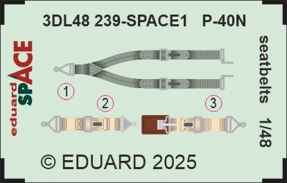 1/48 P-40N Warhawk Seatbelts SPACE for Eduard