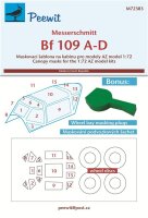 1/72 Messerschmitt Bf-109 A-D Canopy Mask for AZ Models