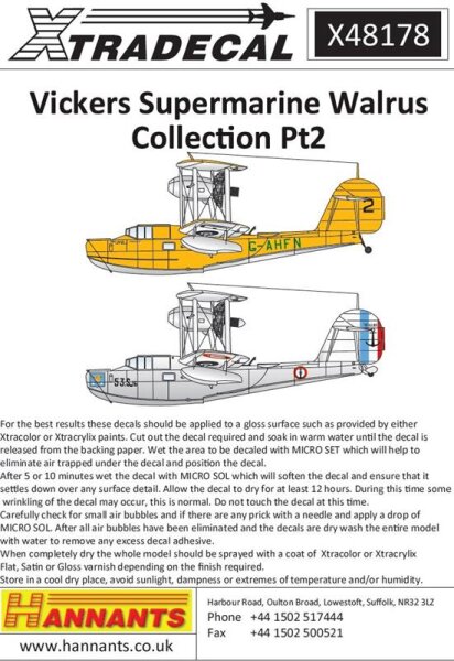 1/48 Supermarine Walrus Mk.I Collection Part 2