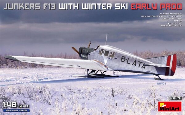 1/48 Junkers F13 with Winter Ski. Early Production