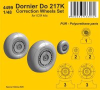 1/48 Dornier Do-217 Wheels Correction Set for ICM Kits
