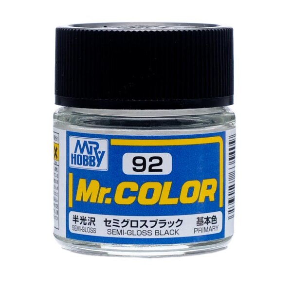 C092 Mr. Color Semi-Gloss Black / Schwarz seidenmatt 10 ml