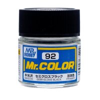 C092 Mr. Color Semi-Gloss Black / Schwarz seidenmatt 10 ml