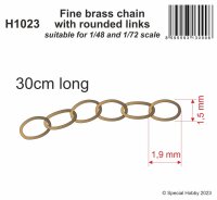 Fine brass chain with rounded links - suitable for 1/48...