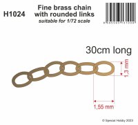 Fine brass chain with rounded links - suitable for 1/72...