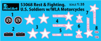 1/35 Rest & Fighting. U.S. Soldiers w/ WLA Motorcycles
