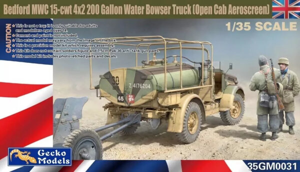 1/35 Bedford MWC 15-cwt 4x2 250 Gallon Water Bowser Truck (Open Cab Aeroscreen)