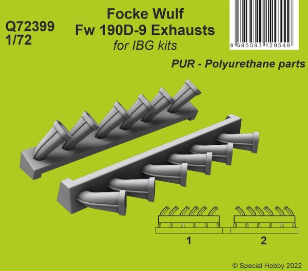 1/72 Focke-Wulf Fw-190D-9 Exhausts for IBG