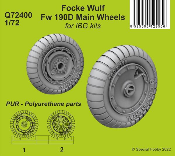1/72 Focke-Wulf Fw-190D-9 Main Wheels for IBG