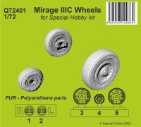 1/72 Mirage IIIC Wheels for Special Hobby