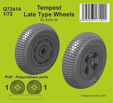 1/72 Hawker Tempest Late Type Wheels for Airfix
