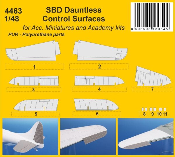 1/48 Douglas SBD Dauntless Control Surfaces