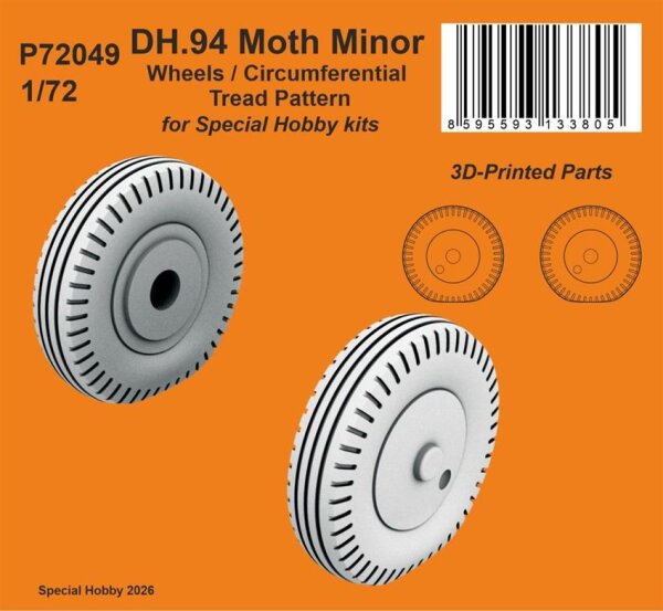 1/72 DH.94 Moth Minor Wheels / Circumferential Tread Pattern for Special Hobby