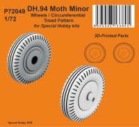 1/72 DH.94 Moth Minor Wheels / Circumferential Tread...