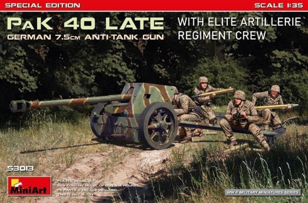 1/35 German 7,5cm PaK 40 Late w/Elite Artillerie Regiment Crew. Special Edition