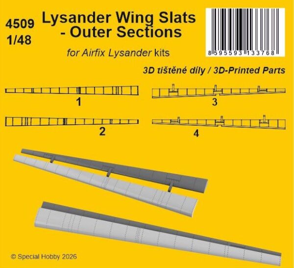 1/48 Westland Lysander Mk.I/Mk.III Wing Slats - Outer Sections for Airfix